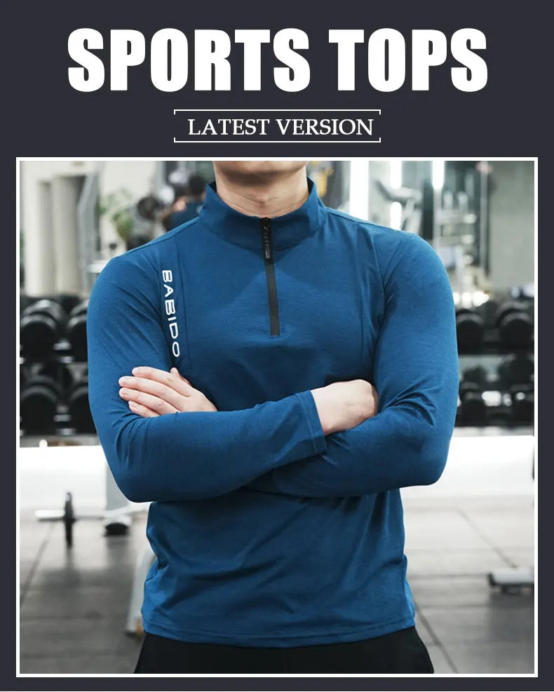 Men's Fitness Workout T-Shirt Top Half Zip