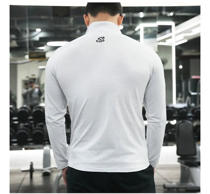 Men's Fitness Workout T-Shirt Top Half Zip